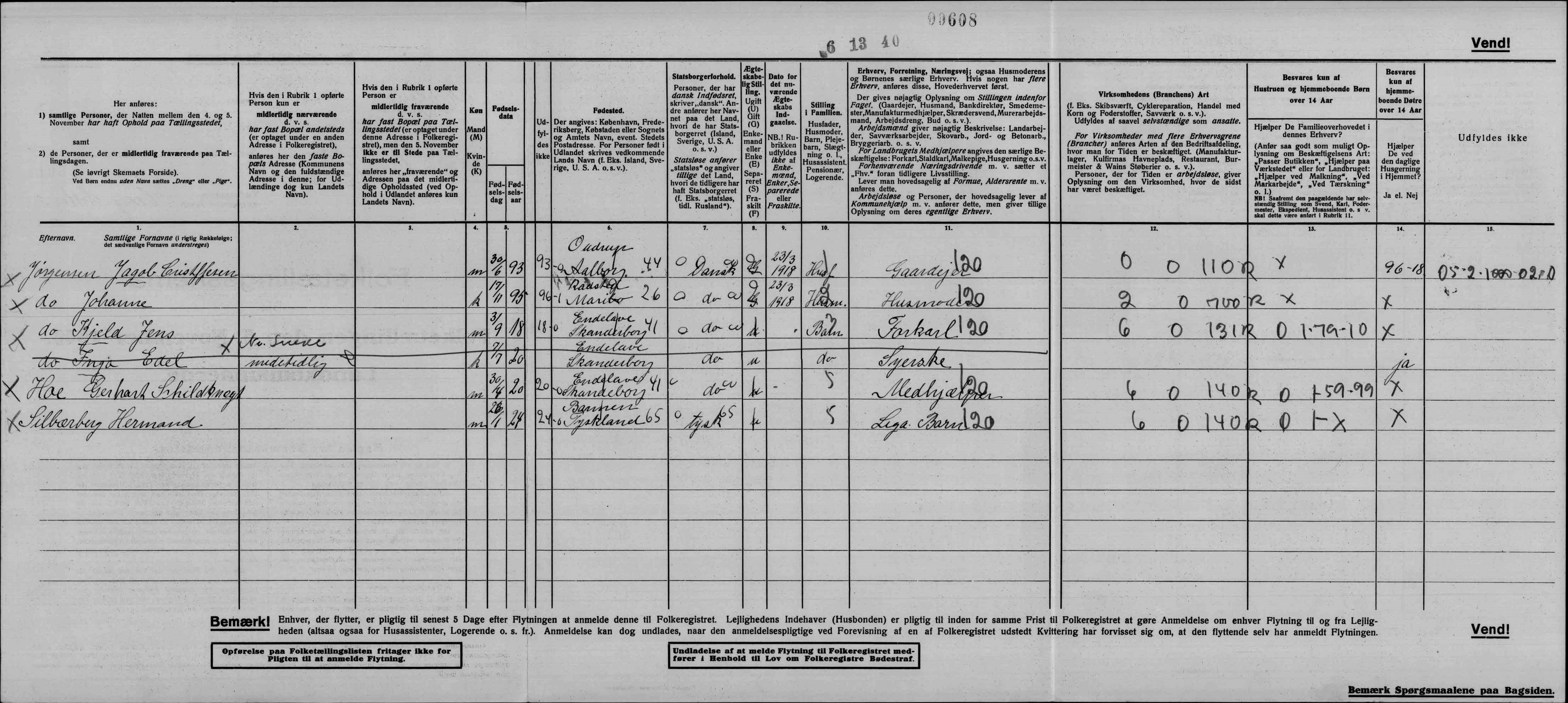 Folketælling november 1940